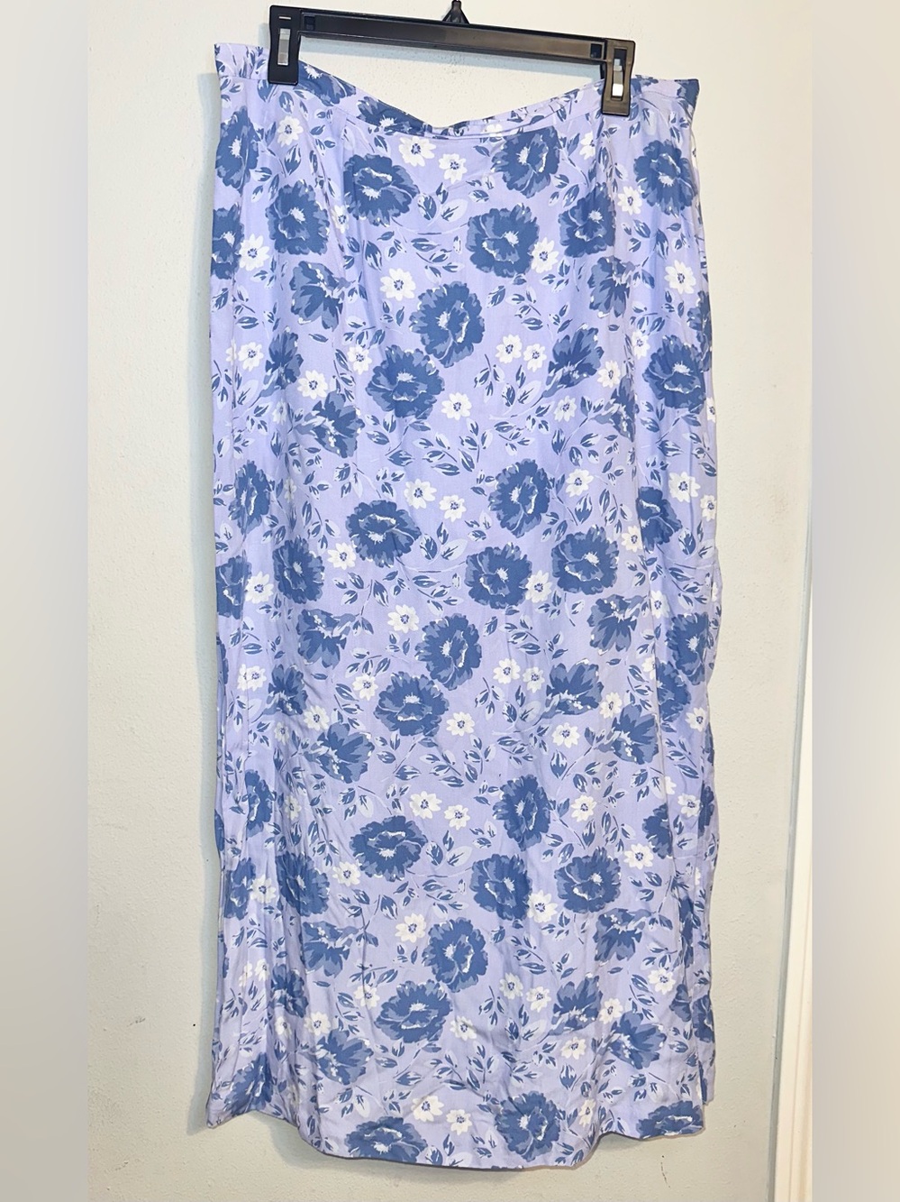 Christopher & Banks Lavender and Navy Floral Maxi Skirt